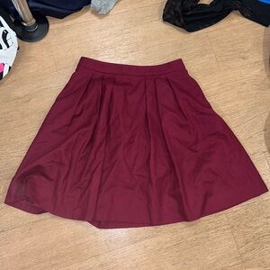 Mackintosh Philosophy burgundy wool a-line skirt